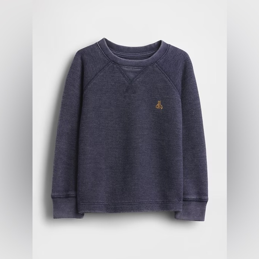 GAP Baby & Toddler Textured Crewneck - 2T - Dark Night Navy